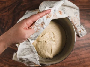 Proofed basic yeast bread dough.